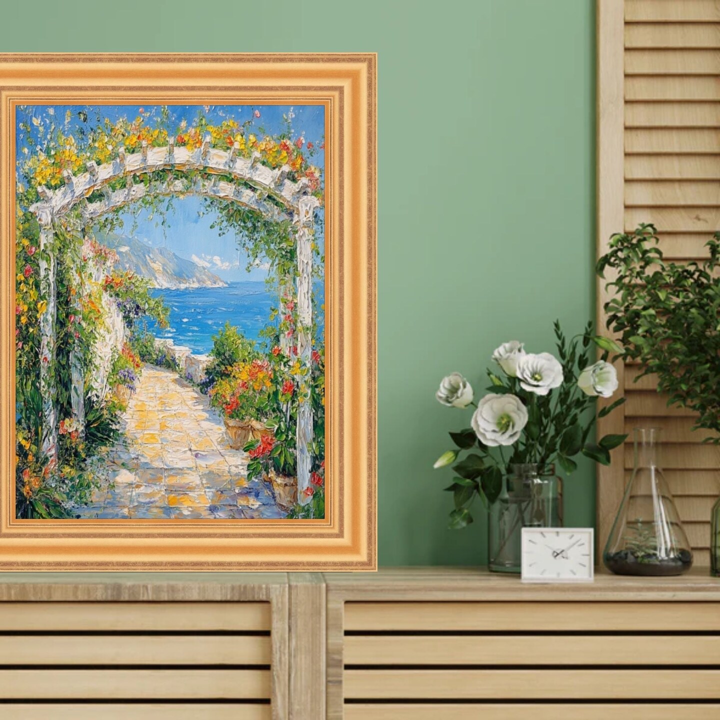 Bright Gold Leaf Wave Picture Frame 14x18 frame