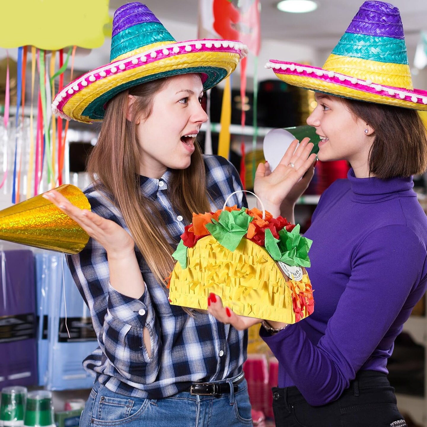 6 Pcs Mini Mexico Taco Pi&#xF1;atas for Cinco de Mayo Party, Little Fiestas Pi&#xF1;ata for Mexican Decorations Pi&#xF1;atas Celebrate Birthday Party Mexican Carnivals Taco Tuesday Event