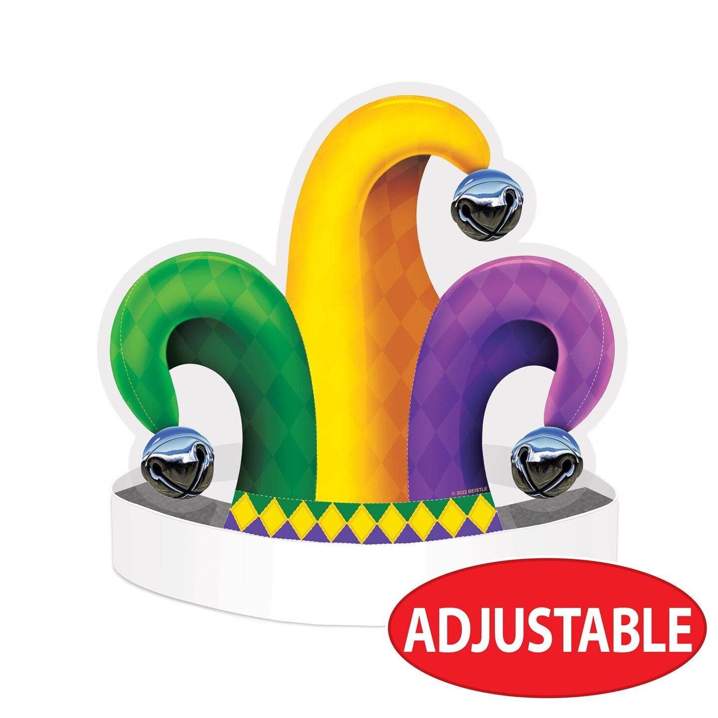 12 Pack Beistle Mardi Gras Jester Hat Headband