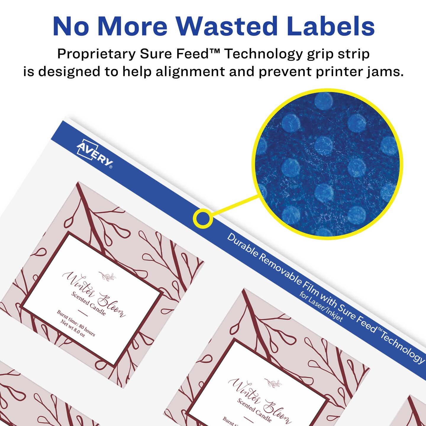 Avery Square Labels with Sure Feed, 2&#x22; x 2&#x22;