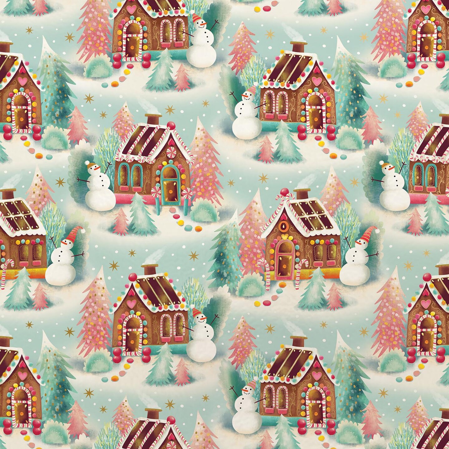Pack/6 Rolls: Gingerbread Dreams Gift Wrap - Jumbo Roll (30&#x22; x 10 ft.)