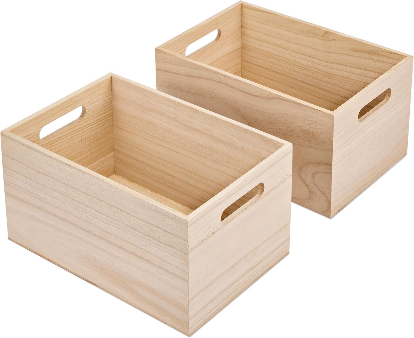 2 Pack Unfinished Wooden Crates Box