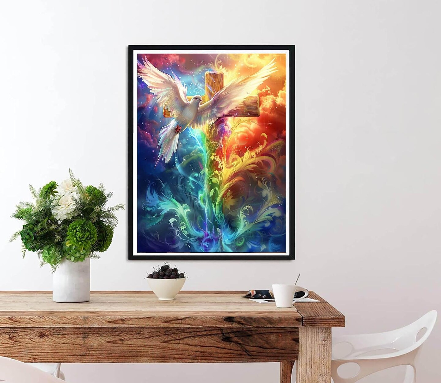 Paint by Numbers for Adults Cross, DIY Oil Painting Christ Acrylic Paint by Number Kits for Kids Adults Beginner for Home Wall Decor 16x20 inch