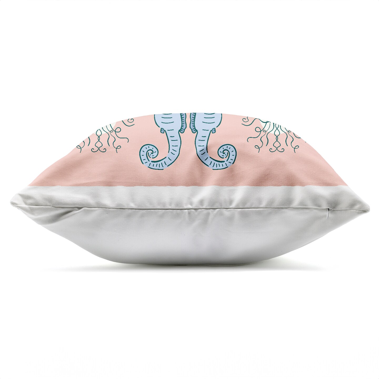 Stupell Industries Symmetrical Coral Seahorse Pattern Outdoor Printed Pillow design by Sazerelli Designs, 18 x 7 x 18