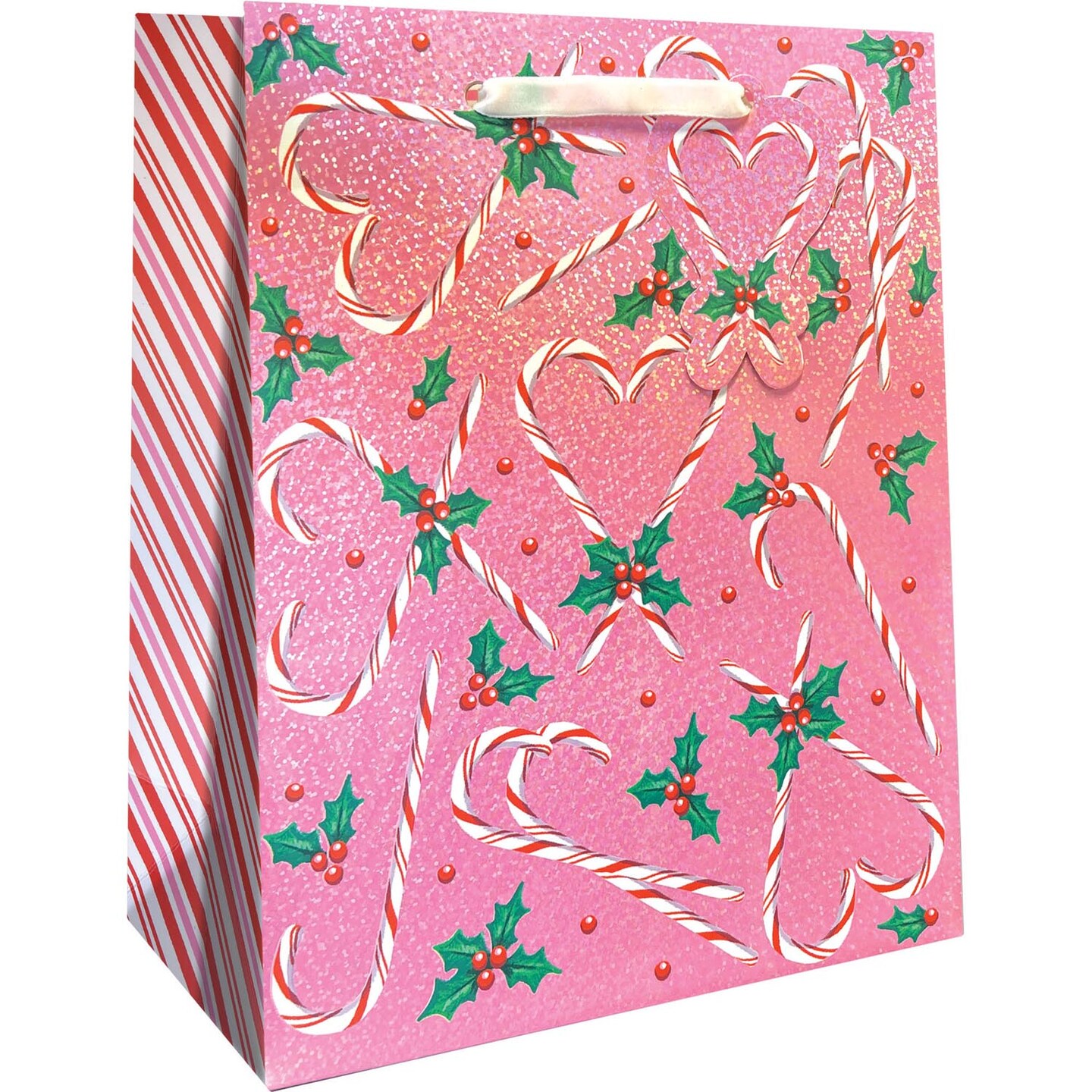 Pack/6: Candy Cane Love Gift Bag - 8 x 4 x 10&#x22;