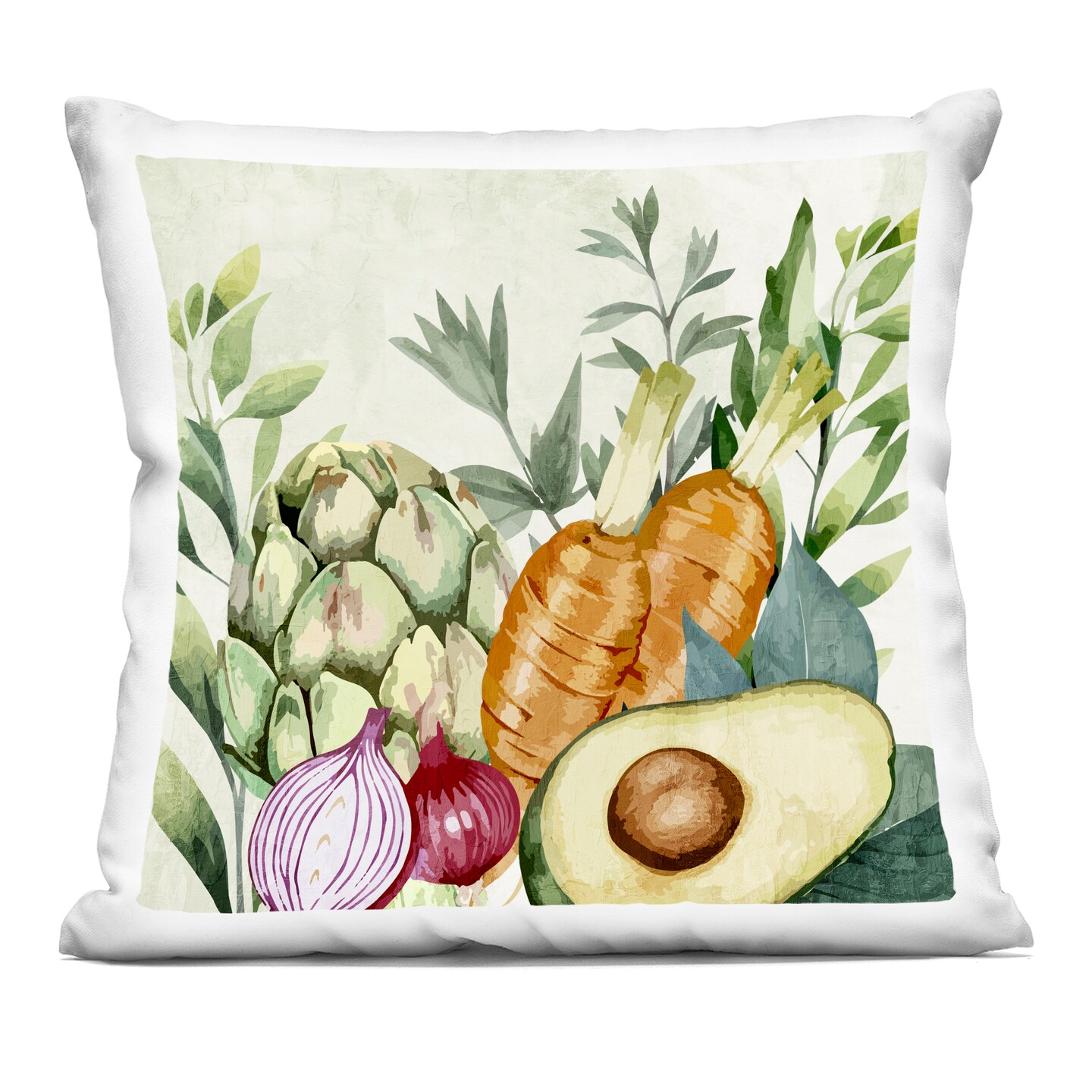 Stupell Industries Organic Vegetable Harvest Decorative Printed Pillow design by Kim Allen, 18 x 7 x 18