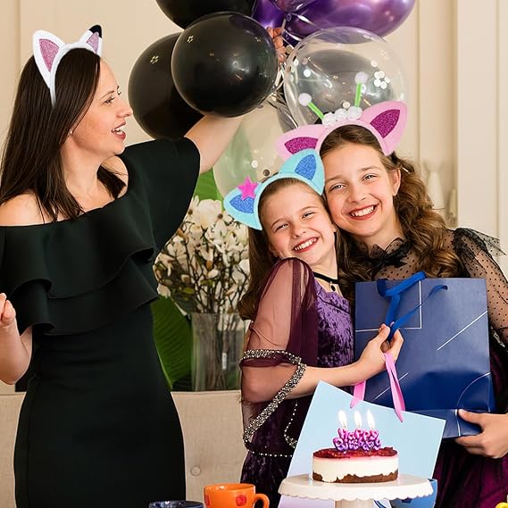 4 pcs Cat Ears Headband Set Party Decorations Headbands,Plush Soft Ears Headband for Cartoon Cosplay Costume Accessories