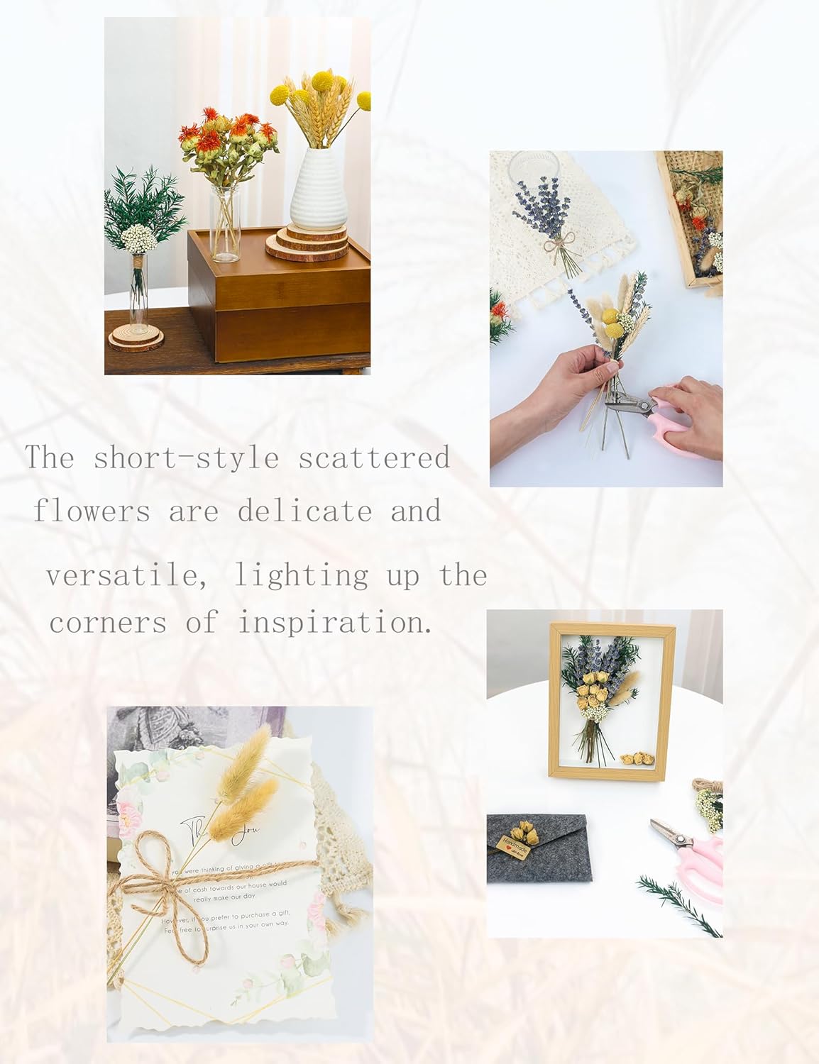 DIY Natural Dried Flower Set, Bulk Dried Flowers, Dried Flowers with Stems, Handmade Dried Flowers Ideas, DIY Flower Set, Dried Flower Bouquets, Table Centerpiece Mini Dried Flowers