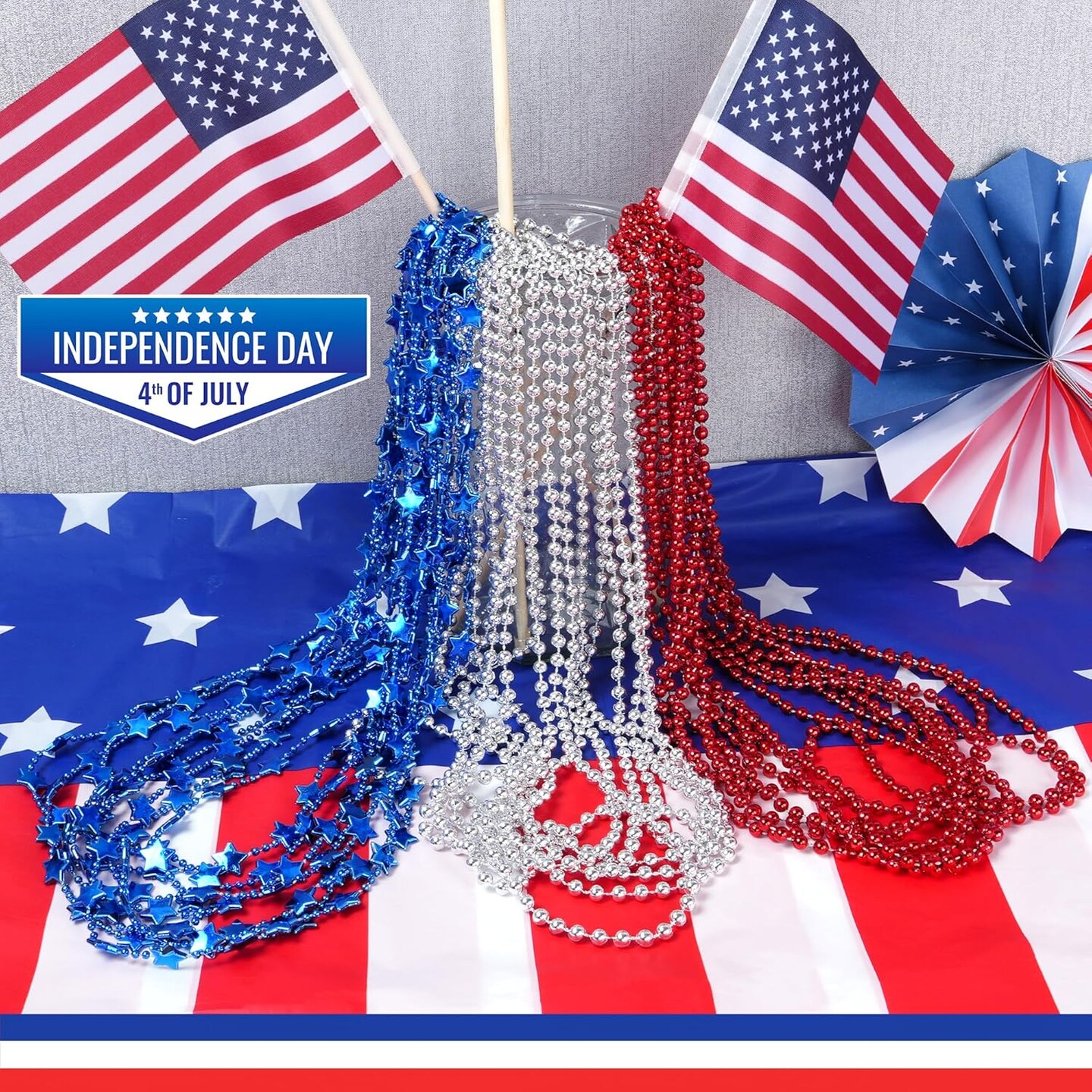 4th of July Beaded Necklace