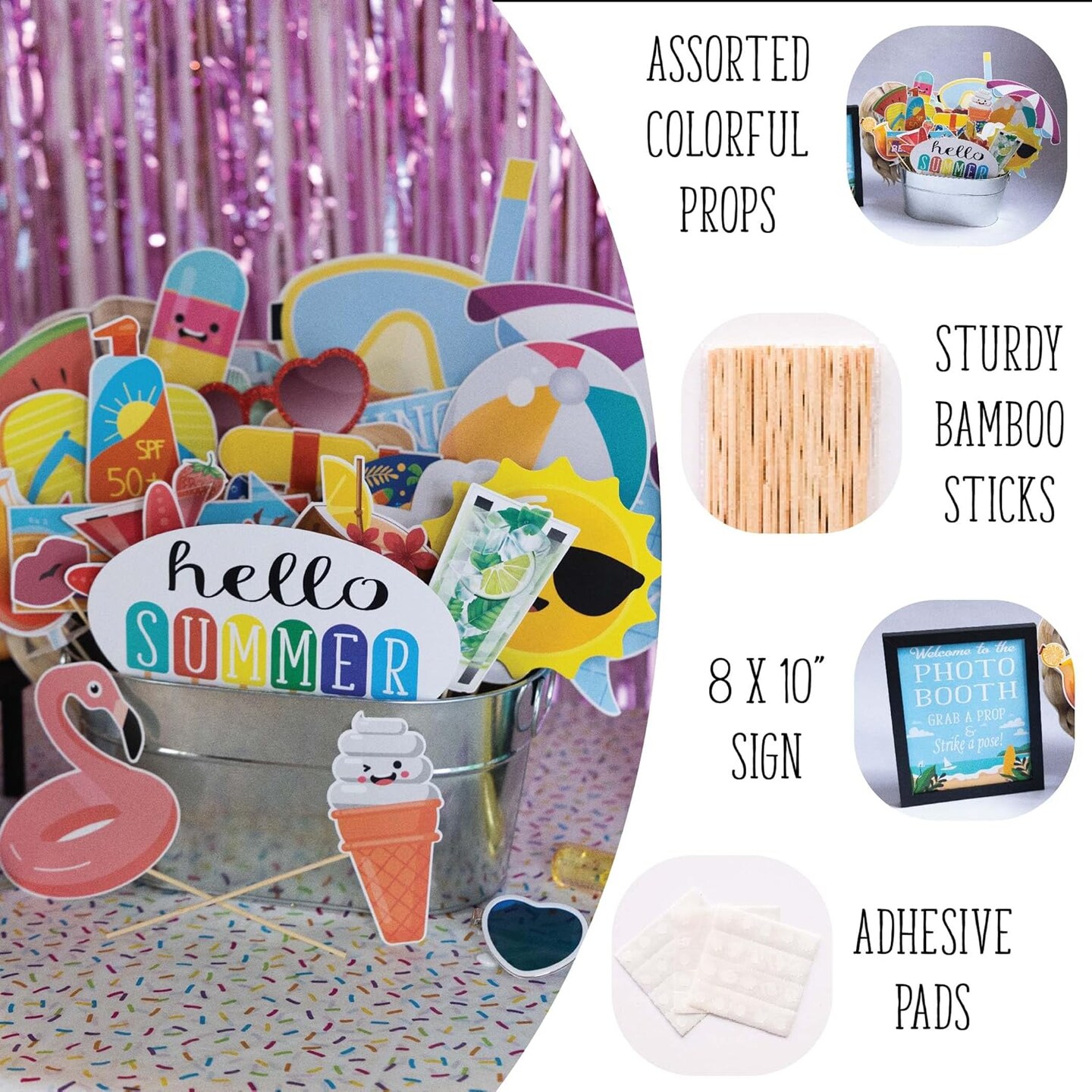 41 pcs of Summer Photo Booth Props