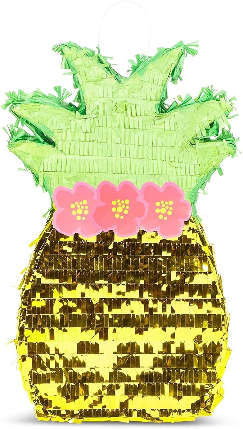 Pineapple Pinata for Hawaiian Luau Party Decorations, Kids Birthday (16.5 x 10 x 3 In)