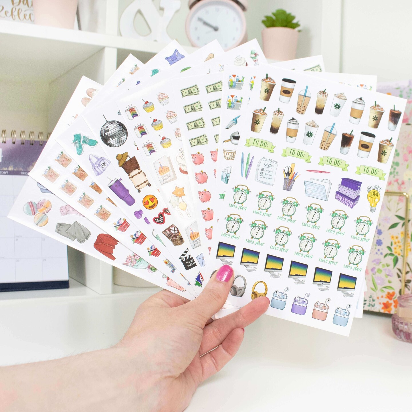 bloom daily planners Planner Sticker Pack, Hand-Drawn Everyday Essentials