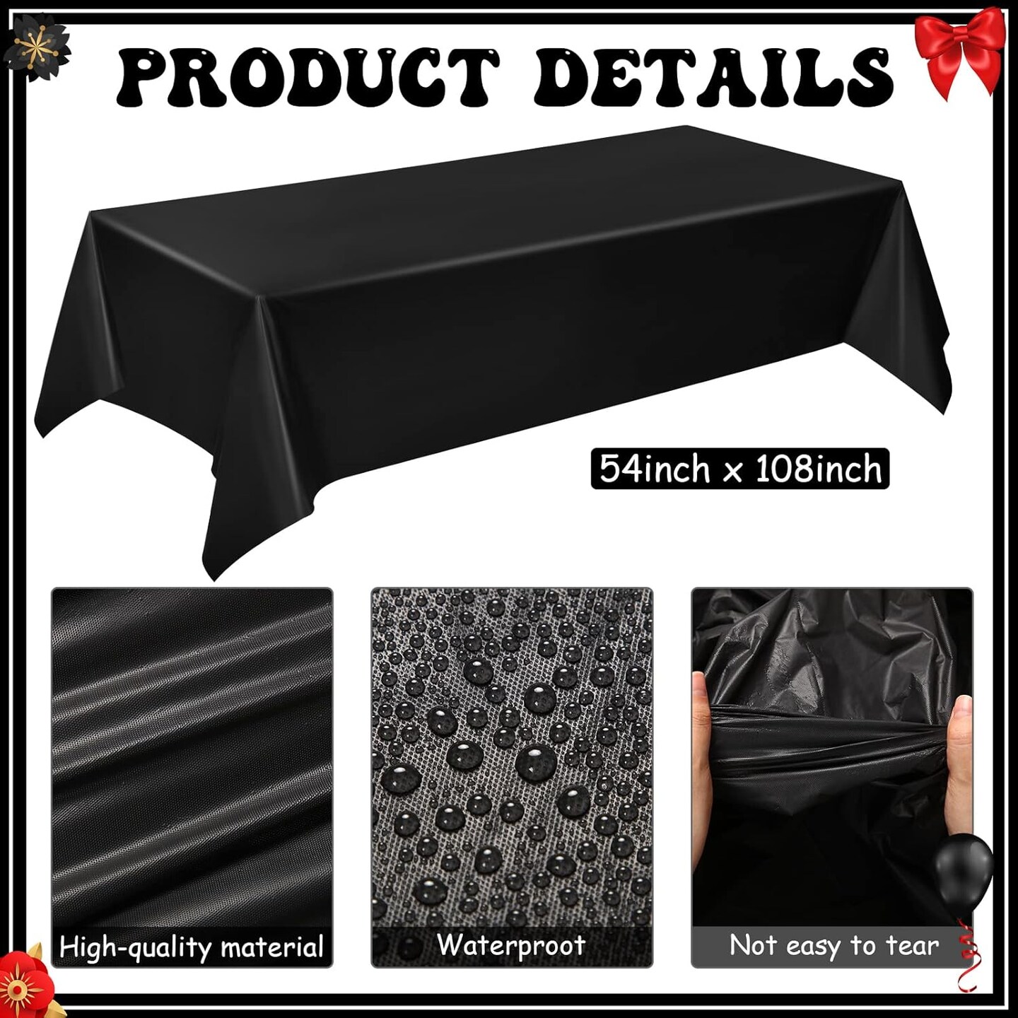 142 Pcs Red and Black Paper Plates and Napkins Graduation Party Supplies Red and Black Disposable Plastic Tablecloth Knife and Fork Spoon Birthday Wedding Anniversary Tableware Set, Serve 20