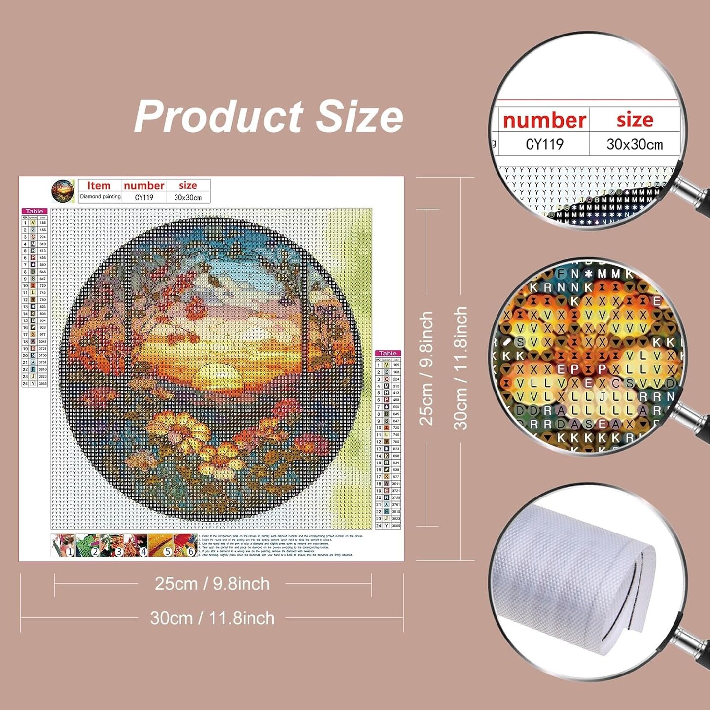 Diamond Painting Kits for Adults, 5D DIY Diamond Art Kits for Beginners Round Full Drill Diamond Painting for Home Wall Decoration Gift 12&#xD7;12inch, Stained Glass Sunflower