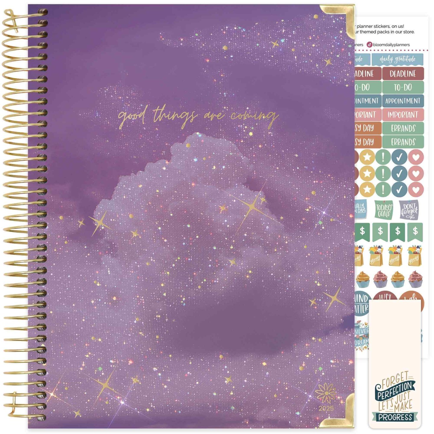 bloom daily planners 2025 Hard Cover Planner, 8.5" x 11", Good Things are Coming