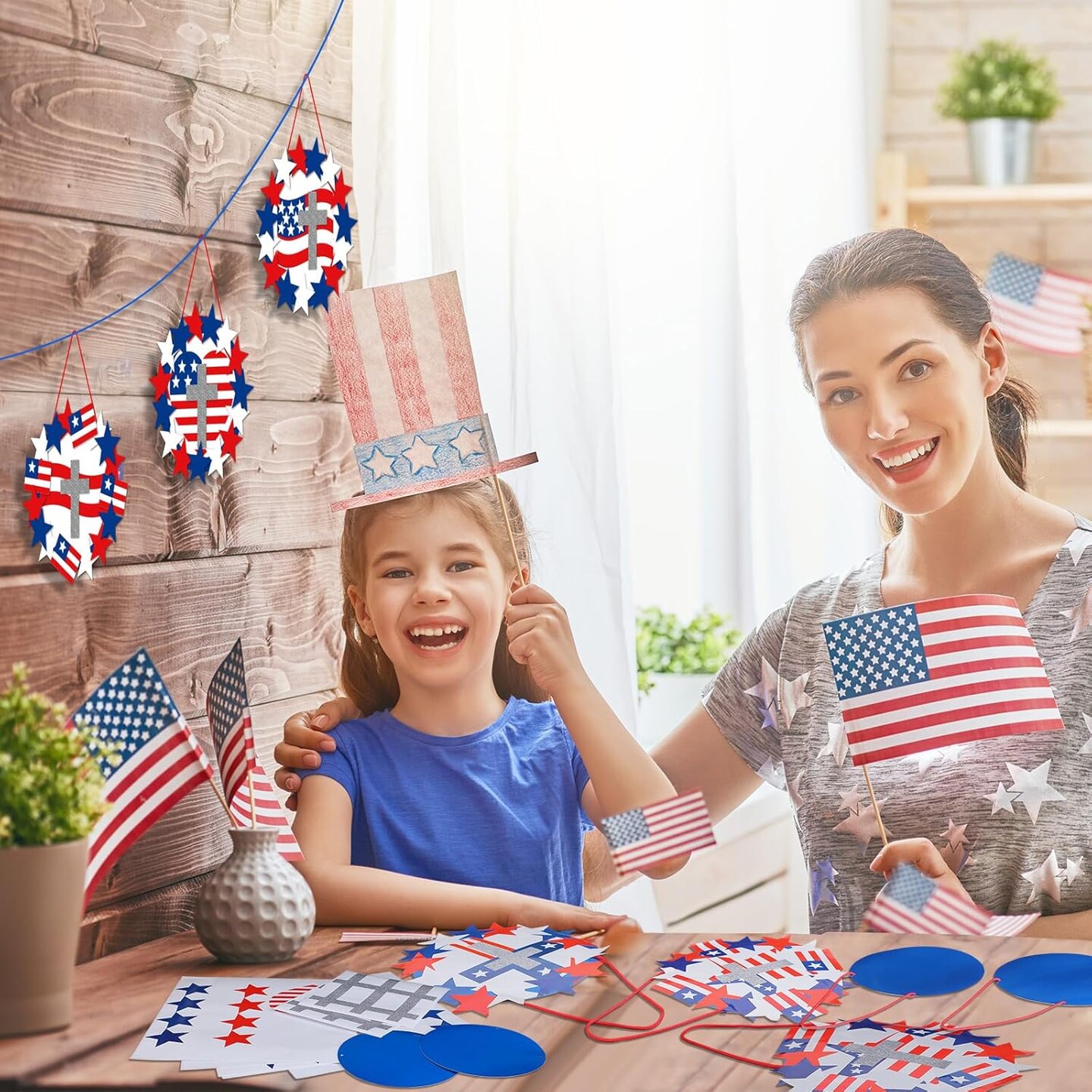30 Sets Memorial Day Wreath Crafts for Kids