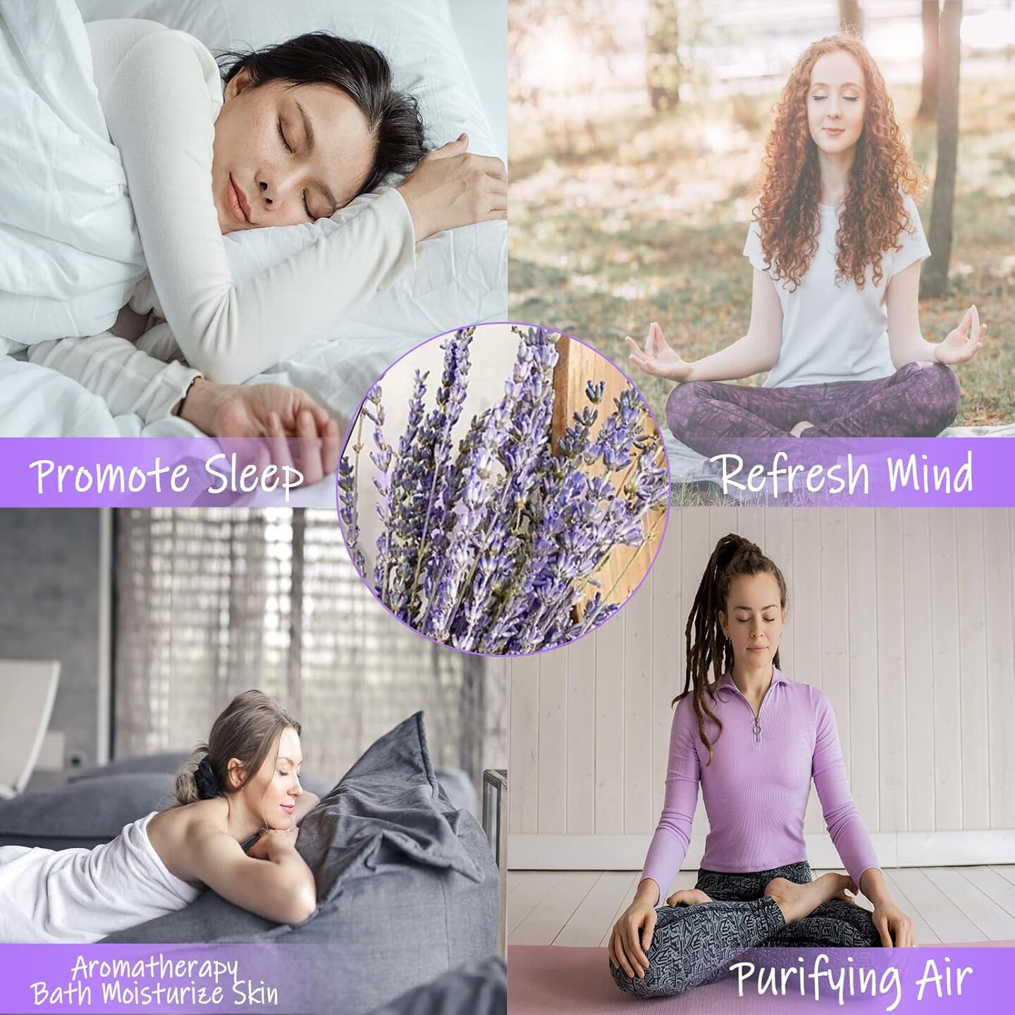 Dried Lavender Bundles, Natural Dried Lavender Flowers 280-300 Stems 16“ for Home Weeding Decoration Flower Arrangements Home Fragrance 2 Bundles