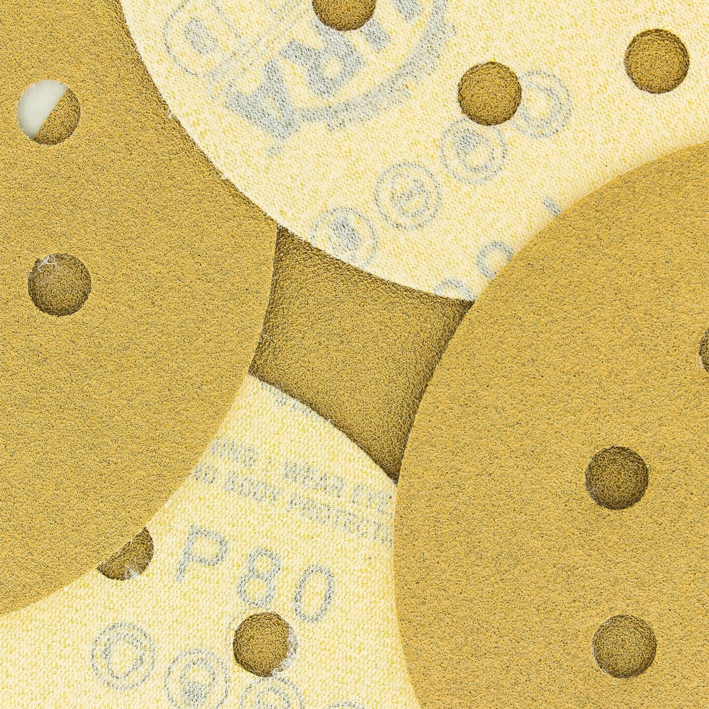 80 Grit - 5&#x22; Gold DA Sanding Discs - 8-Hole Pattern Hook and Loop - Box of 50