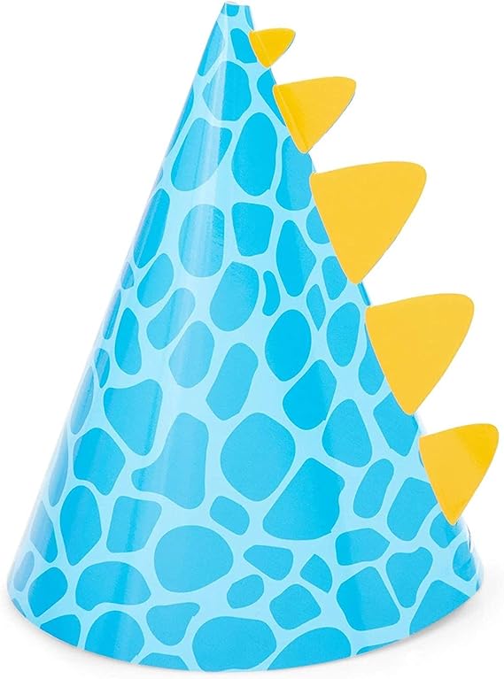 24 Pack Dinosaur Party Hats for Dino Party Supplies, T-Rex Theme Birthday, Baby Shower Decorations (4 Colors) - Dinosaur Birthday Decorations
