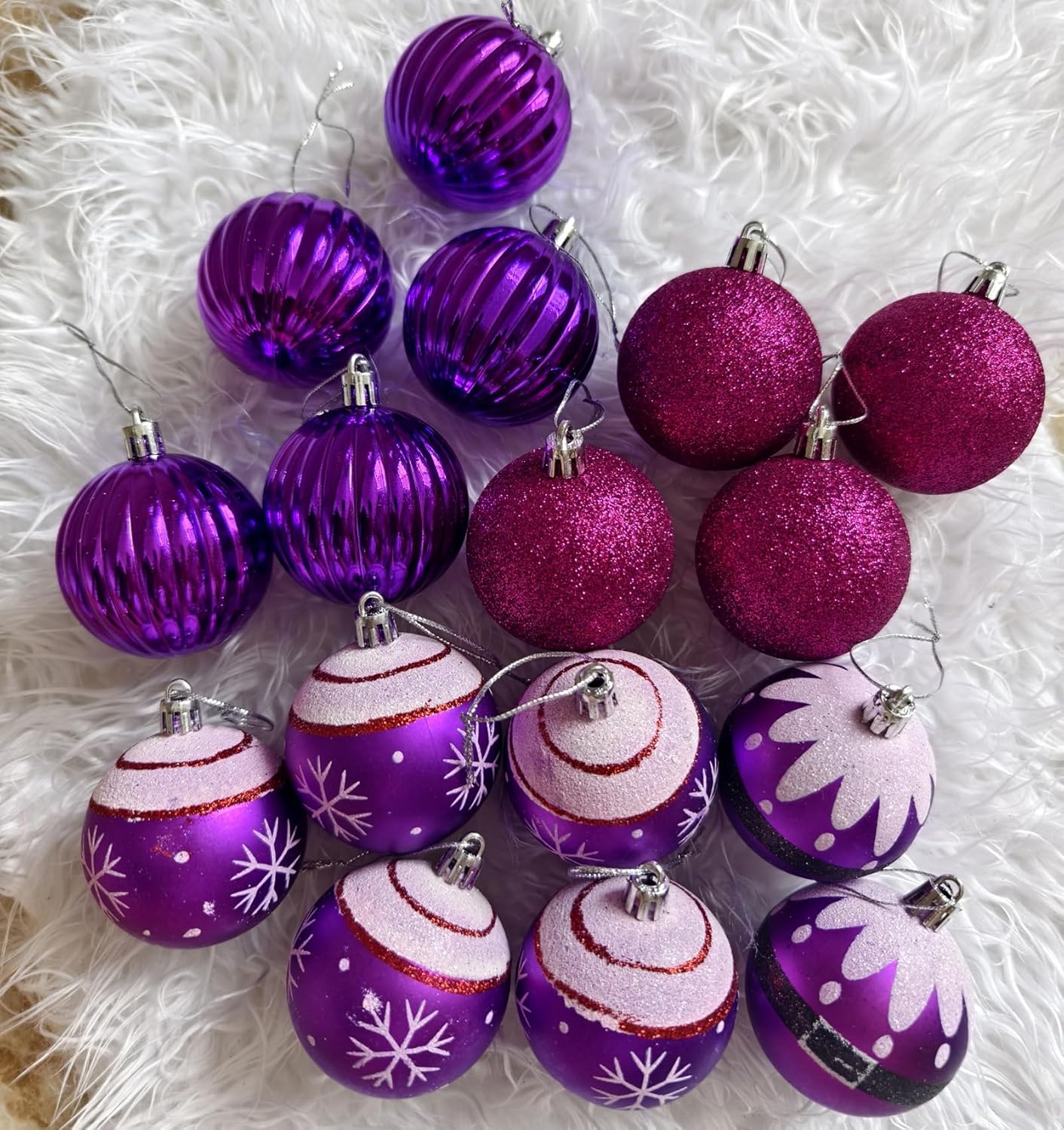 Purple Christmas Ornaments Ball Decorations