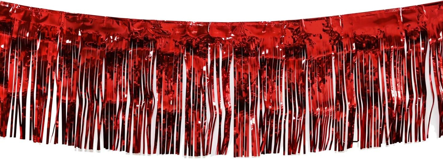 10 Feet by 15 Inch Red Foil Fringe Garland for Party Decorations