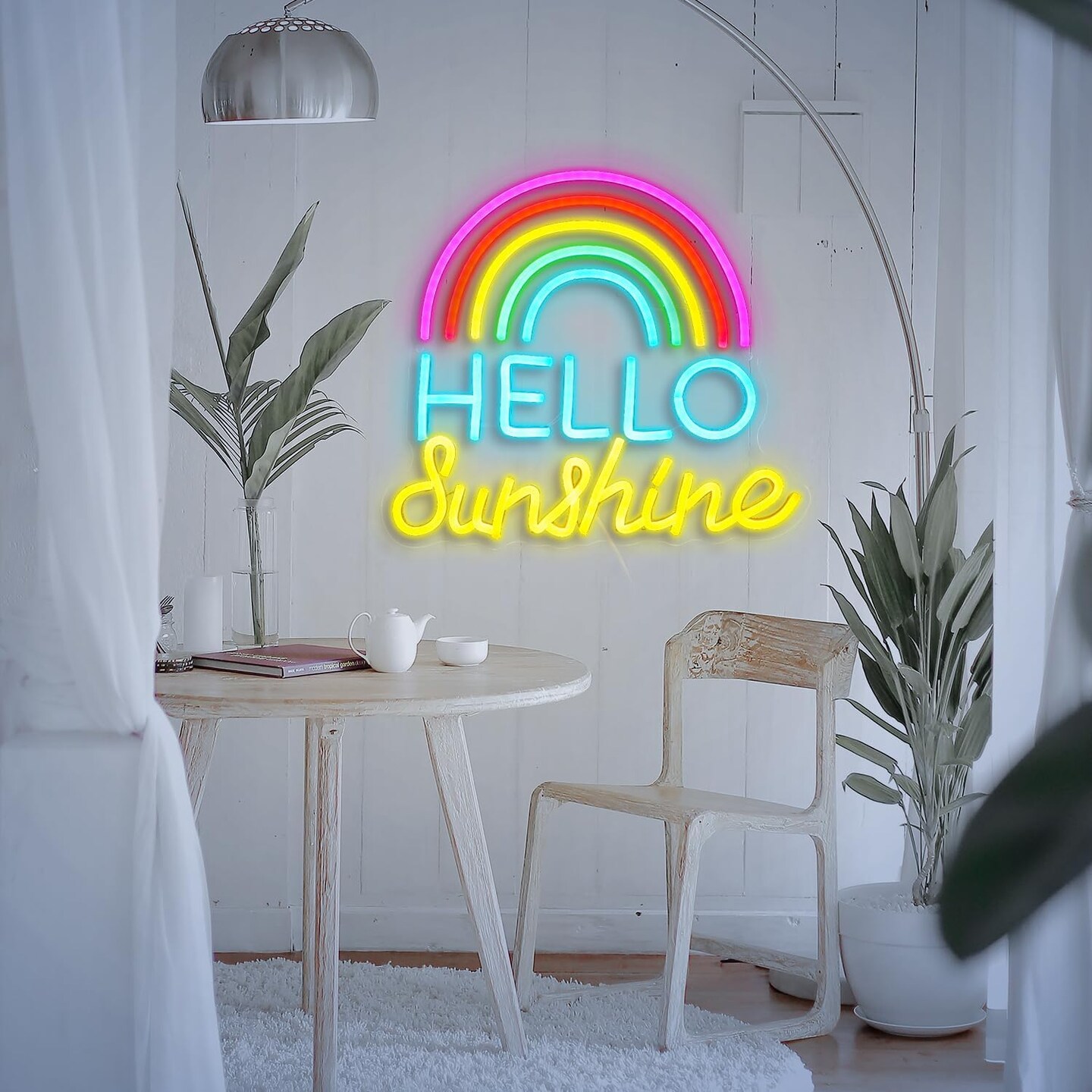 Hello Sunshine Neon Sign LED &#x2013; Hello Sunshine Neon Lights for Wall Decor &#x2013; Sunshine LED Light Up Sign for Bedroom, Party, Gifts for Friends, Boys, and Girls
