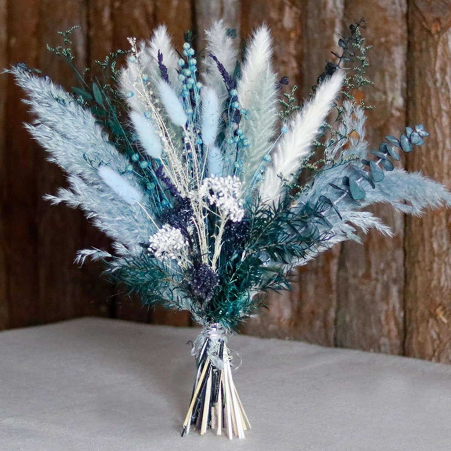 Pampas Grass Decor Dried Flowers with Blue Pampas Grass Boho Floral Arrangements