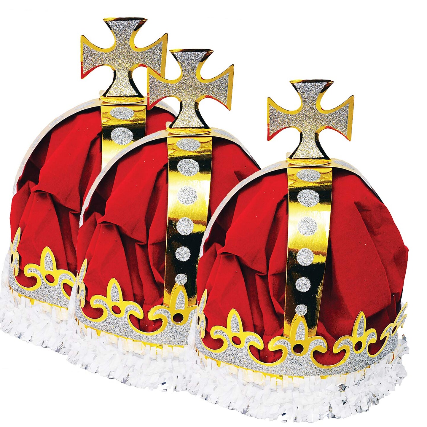 Royal Queen Crown with Glitter and Fringe Detail