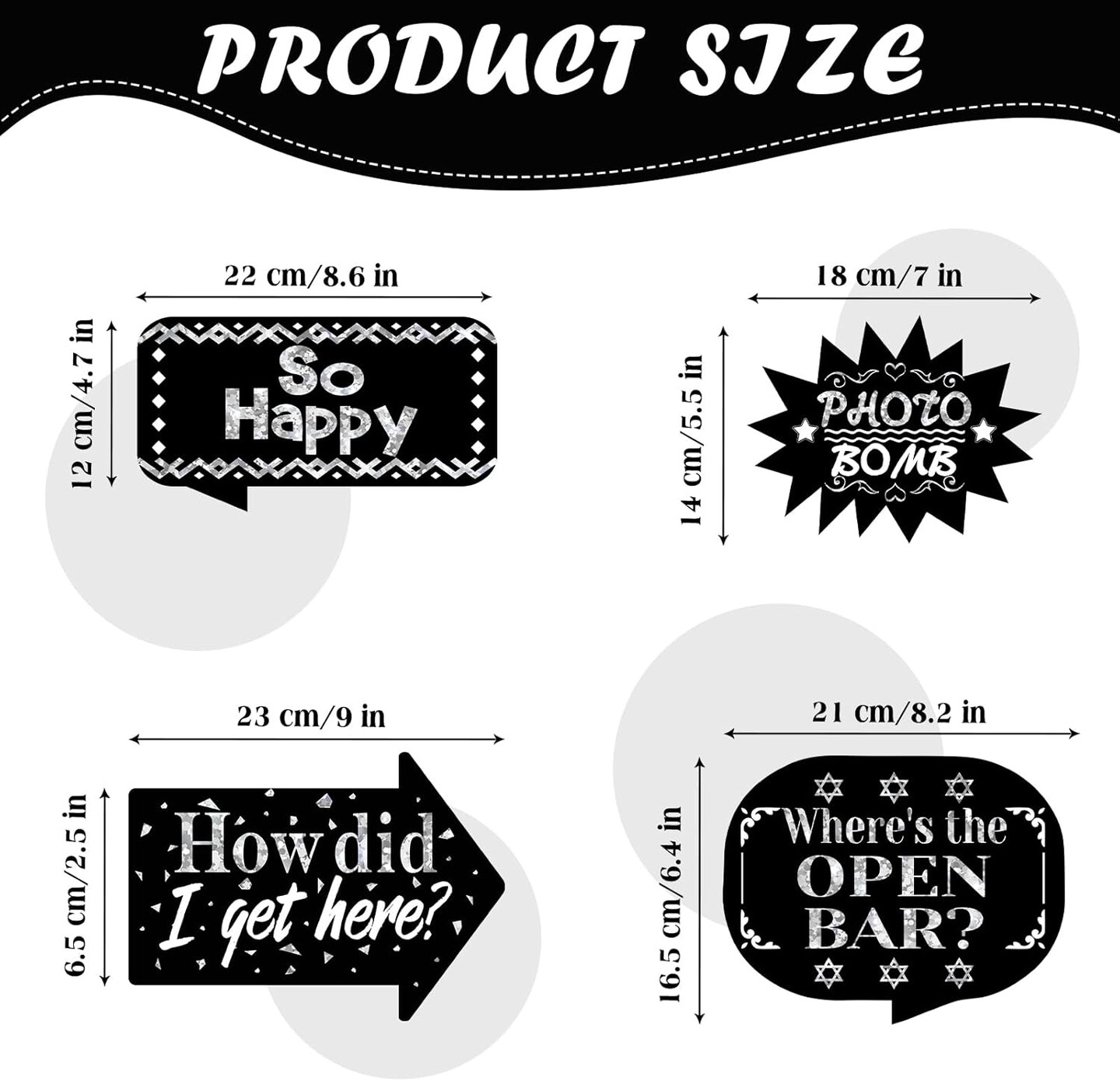 24 Pieces Birthday Photo Booth Props