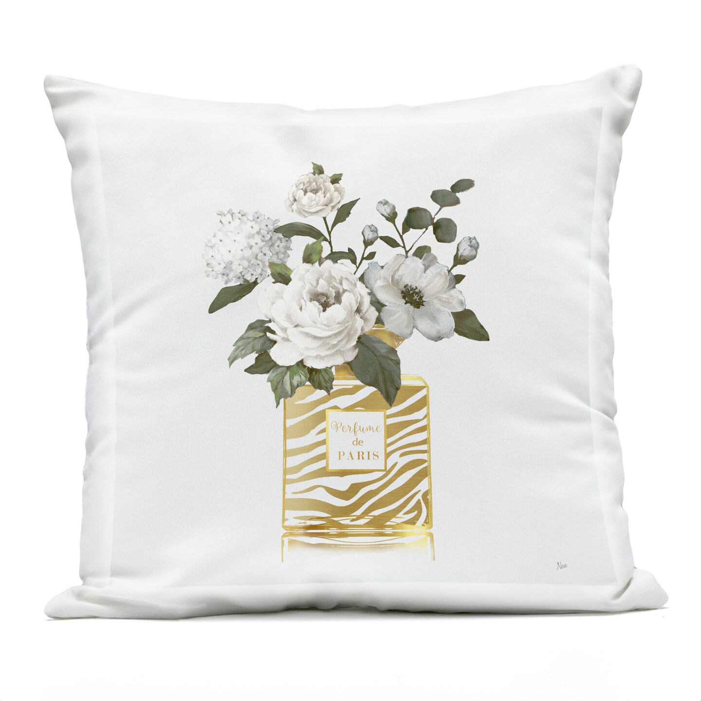 Stupell Industries Chic Striped Perfume Bouquet Outdoor Printed Pillow design by Nan, 18 x 7 x 18