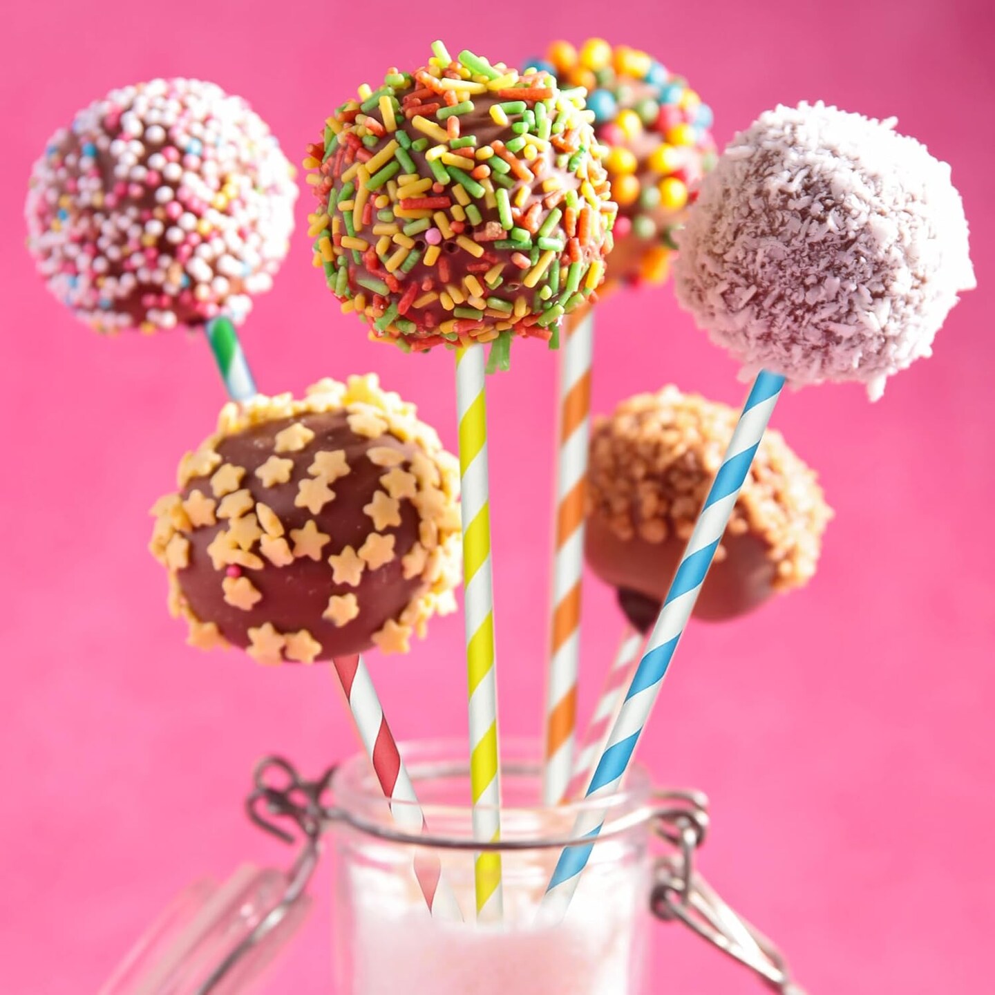 200 Striped Paper Straws, Biodegradable Disposable Drinking Colorful Straws for Birthdays, Coffee, Cocktail, Lemonade, Weddings, Bridal, Baby Shower, DIY Decorations