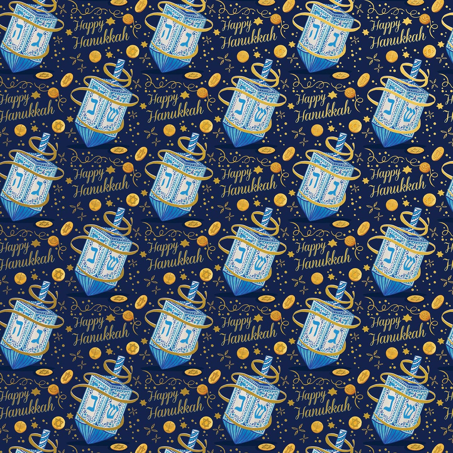 Pack/6 Rolls: Happy Hanukkah Gift Wrap - Jumbo Roll (30&#x22; x 10 ft.)