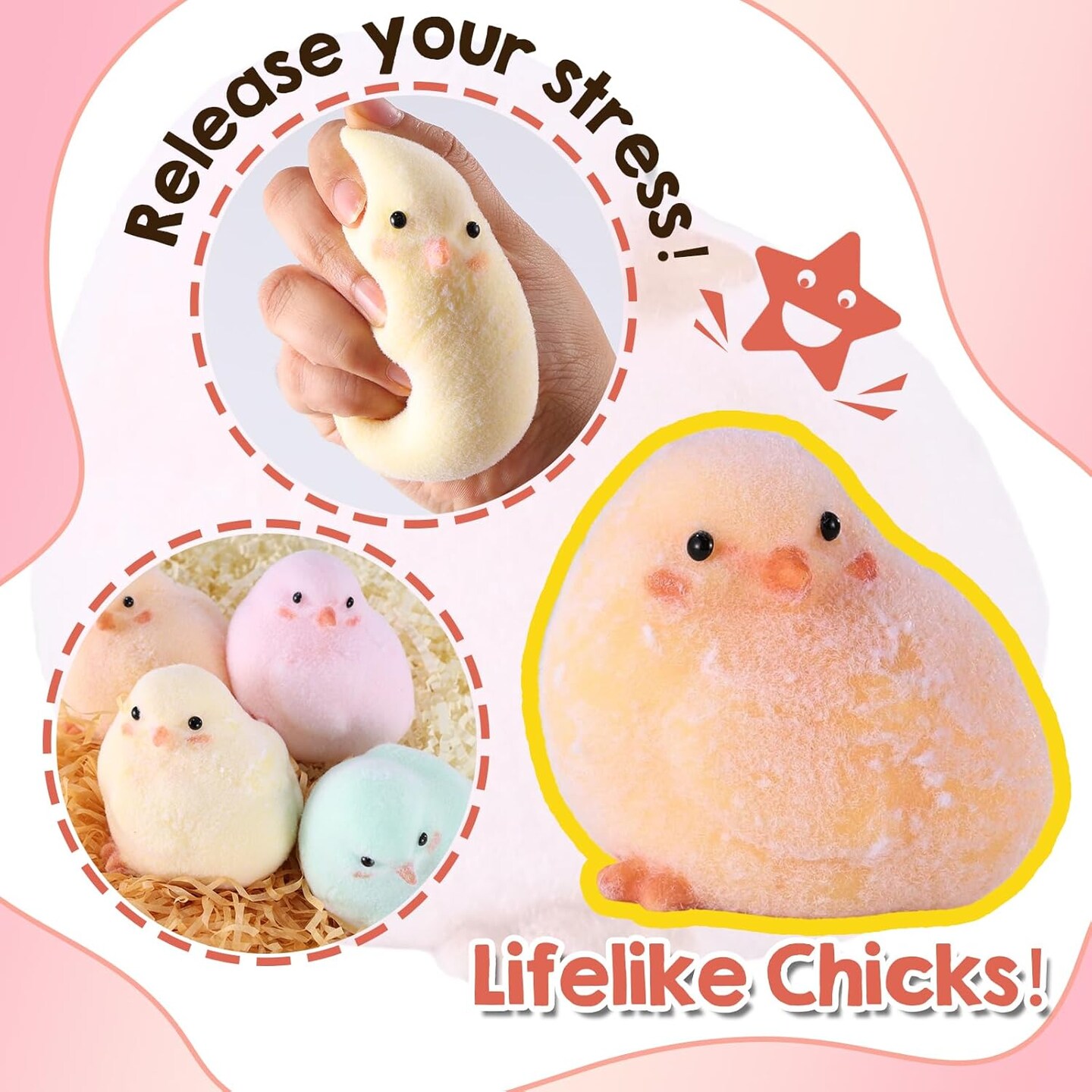 LET&#x27;S RESIN 4 Pcs Chicks Silicone Molds for Taba Squishy, Cute Animal Molds for Squishy Maker, Resin Casting, Effortless Demolding for Stress Relief DIY Decompression Gift Home Decor