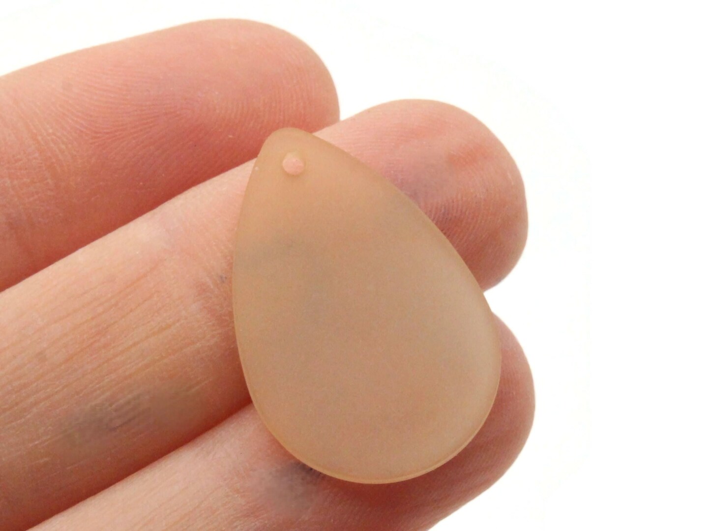10 25mm Flat Teardrop Frosted Peach Pink Lucite Plastic Beads