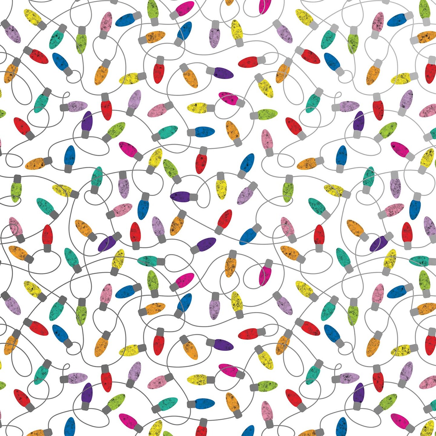 Pack/6 Rolls: Christmas Lights White Gift Wrap - Jumbo Roll (30&#x22; x 10 ft.)