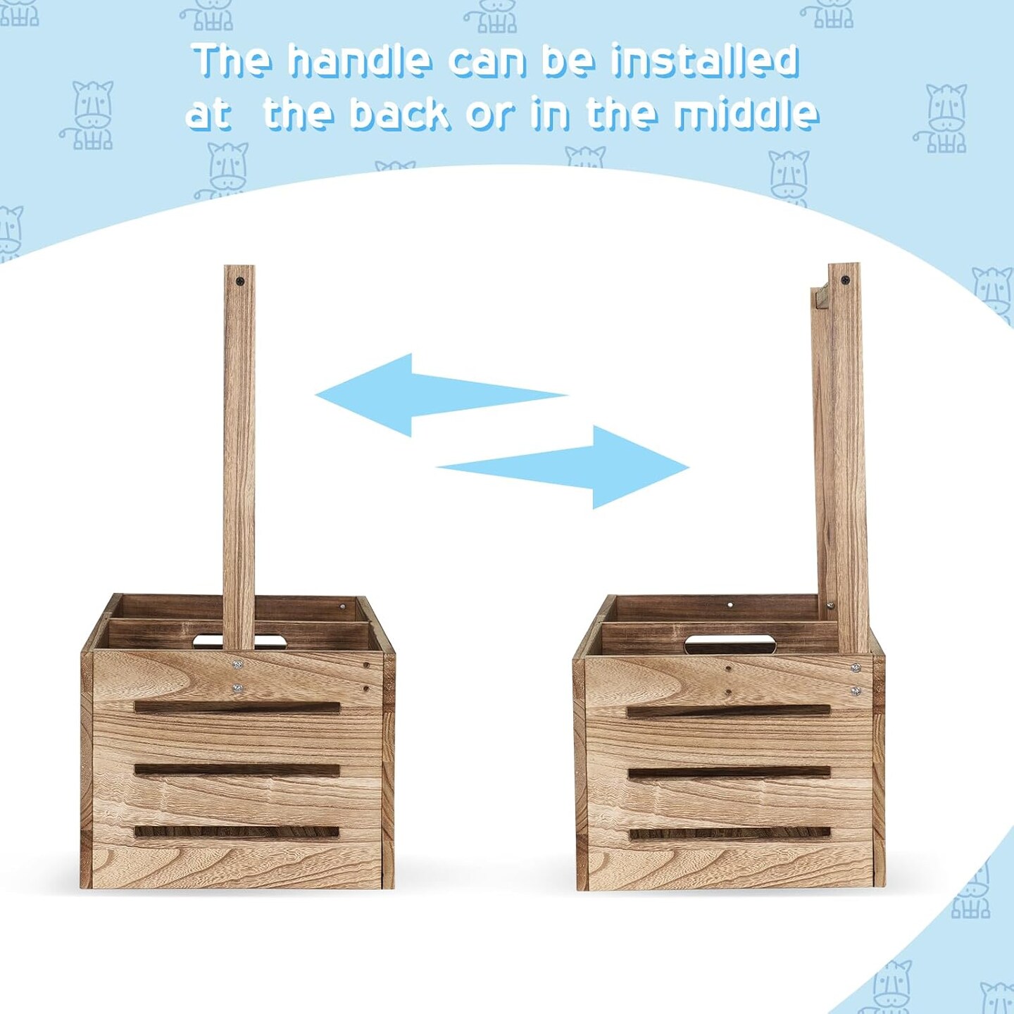 Wooden Baby Crate Closet with Handle