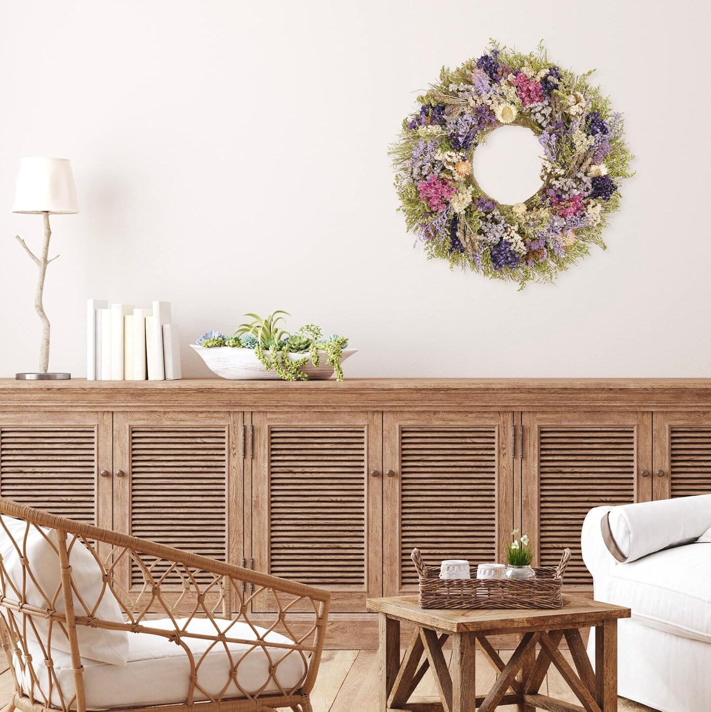 Natural Botanicals &#x26; Dried Flowers Wreath (Spring Floral)