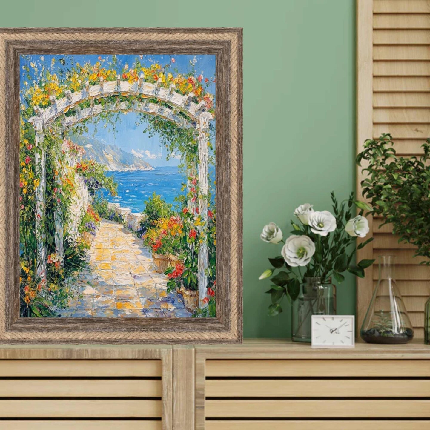 Nautical Rope Dock Boat Rustic Brown Picture Frame 20x20 frame