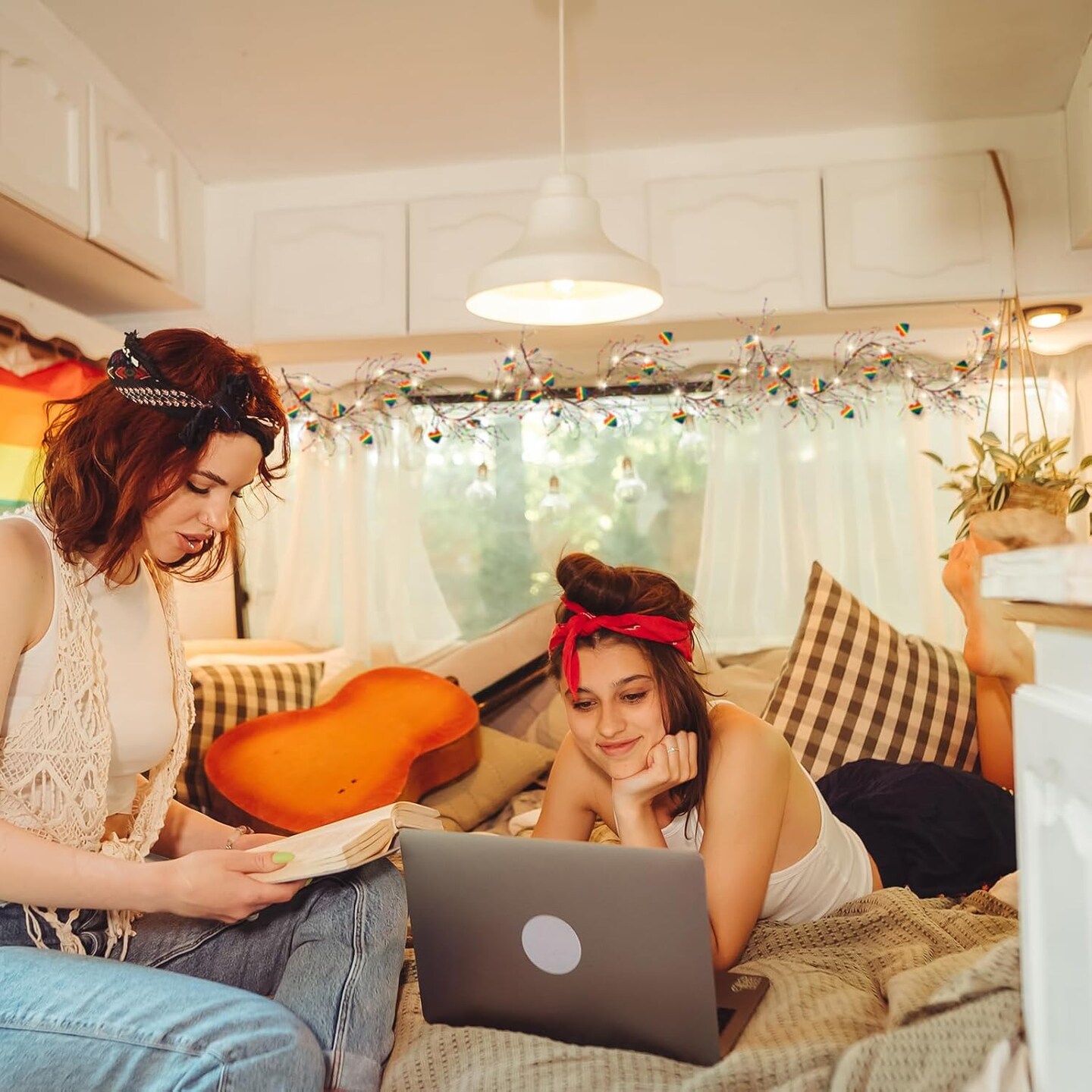 Gay Pride Decorations 4.5FT Rainbow Pride Garland with 3 Meters Light LGBT Rainbow Pride Party Berry Garland Decorations for Love Parade Party Celebration Supplies