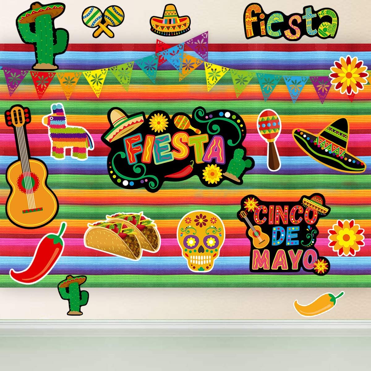Let&#x27;s Fiesta Cutouts Cinco De Mayo Festival Cut-Outs Mexican Party 30 Count