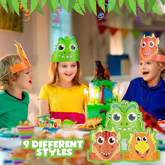 24 Pcs Party Hats for Kids Party Favors Headbands Paper Party Crown for Boys Girls, Decoration Party Favors