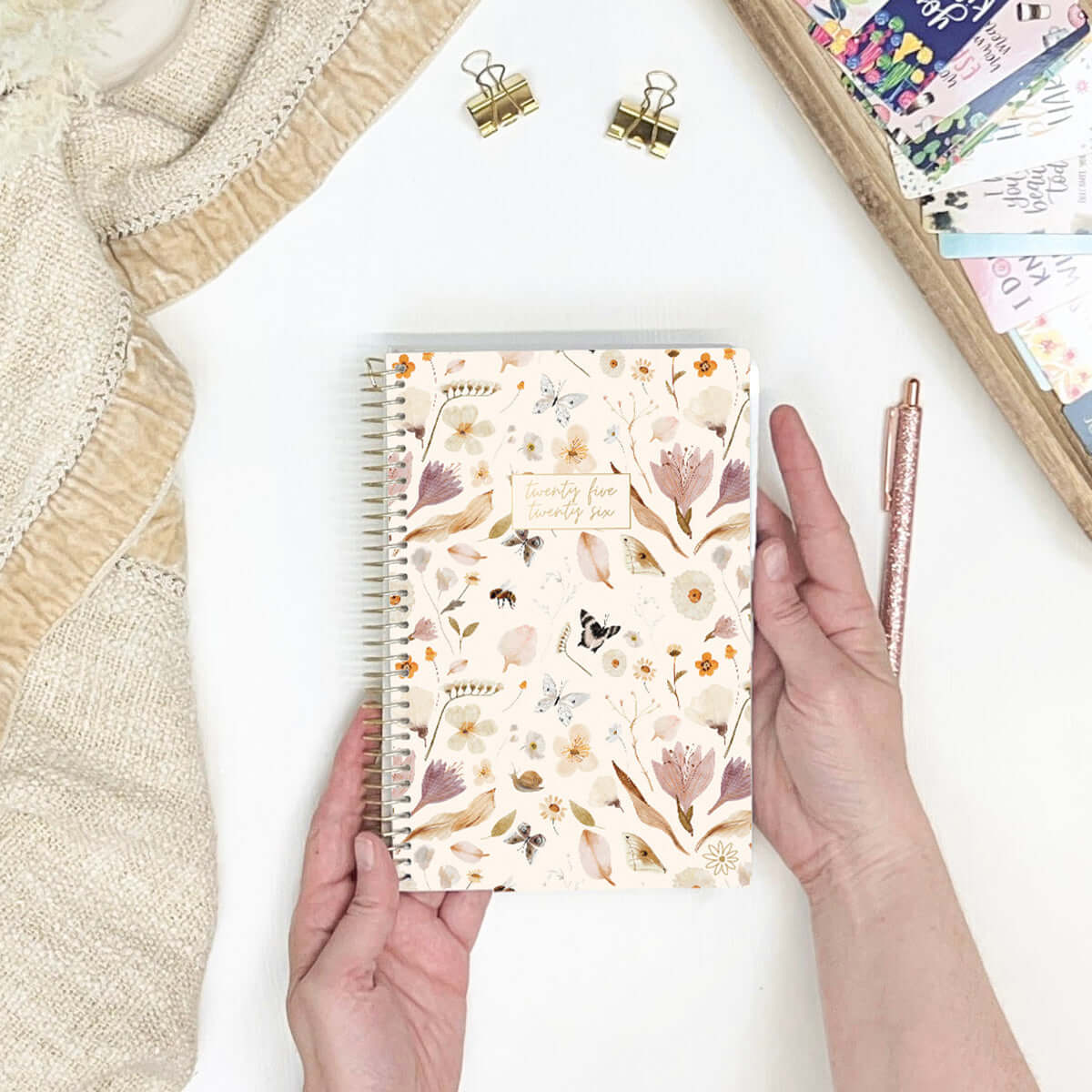 bloom daily planners 2025-26 Academic Planner, Soft Cover, 5.5&#x22; x 8.25&#x22;, Butterfly Garden