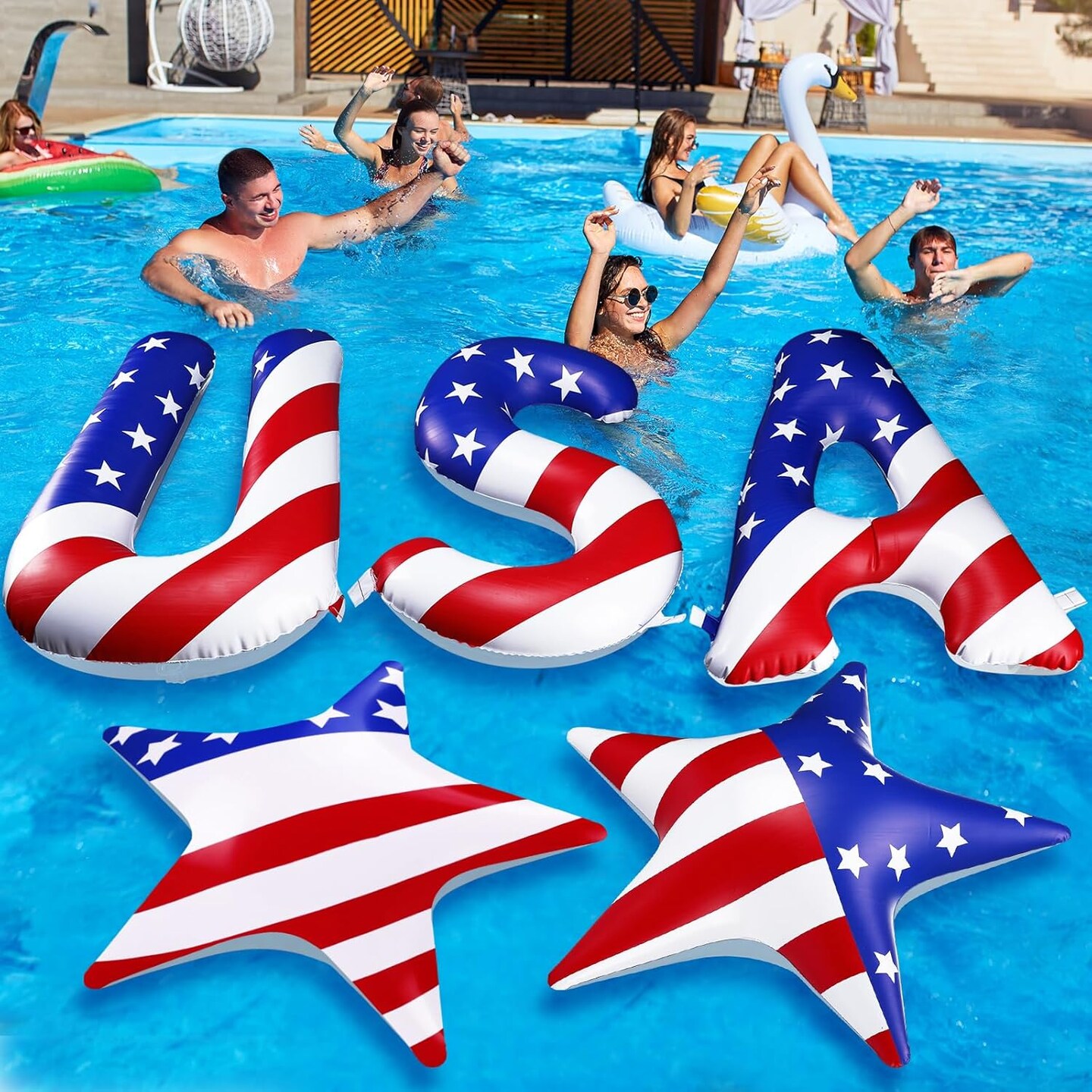 5 Pcs Patriotic Pool Party Decorations for 4th of July Decorations