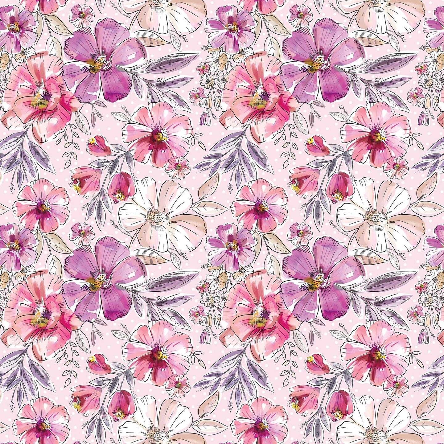 Pack/6 Rolls: Fabulous Floral Gift Wrap - Roll (30&#x22; x 5 ft.)