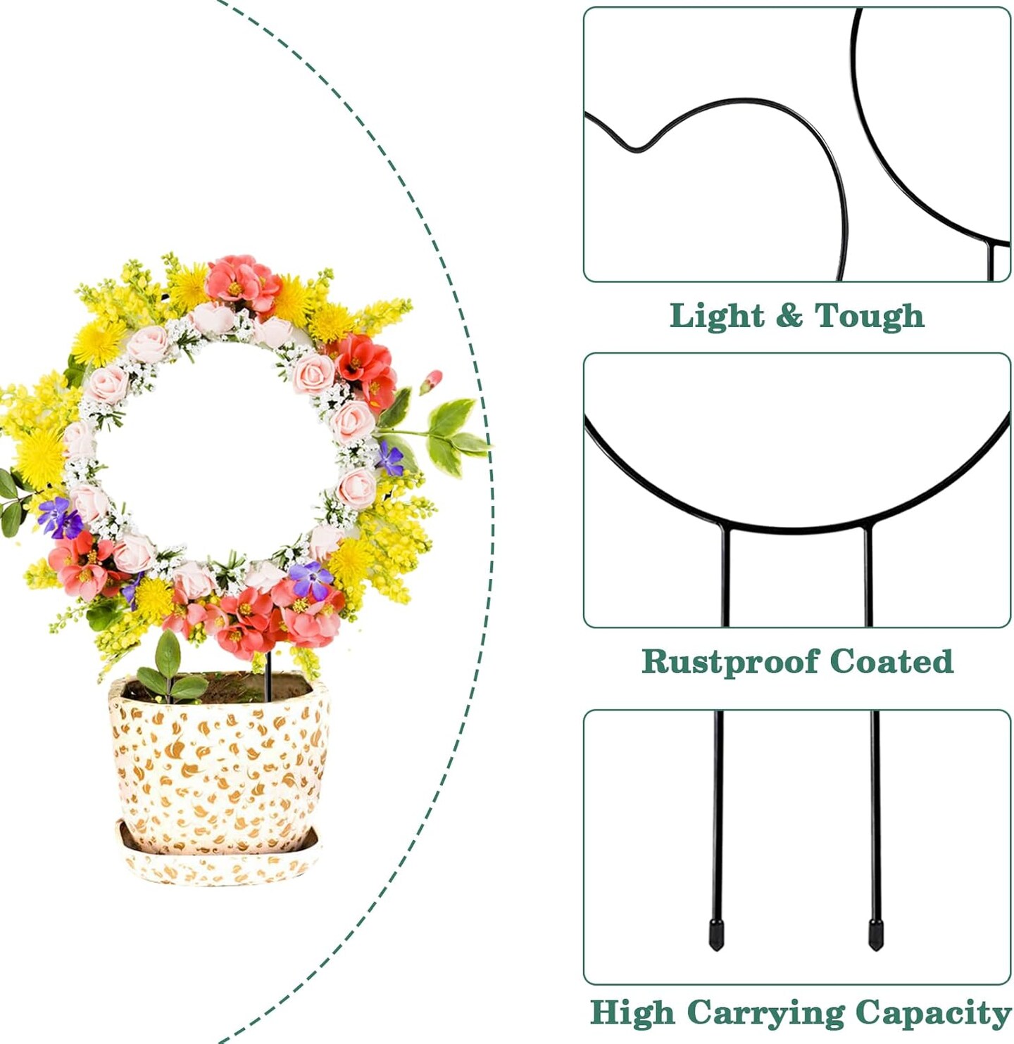 Black Metal Plant Trellis for Climbing Vines