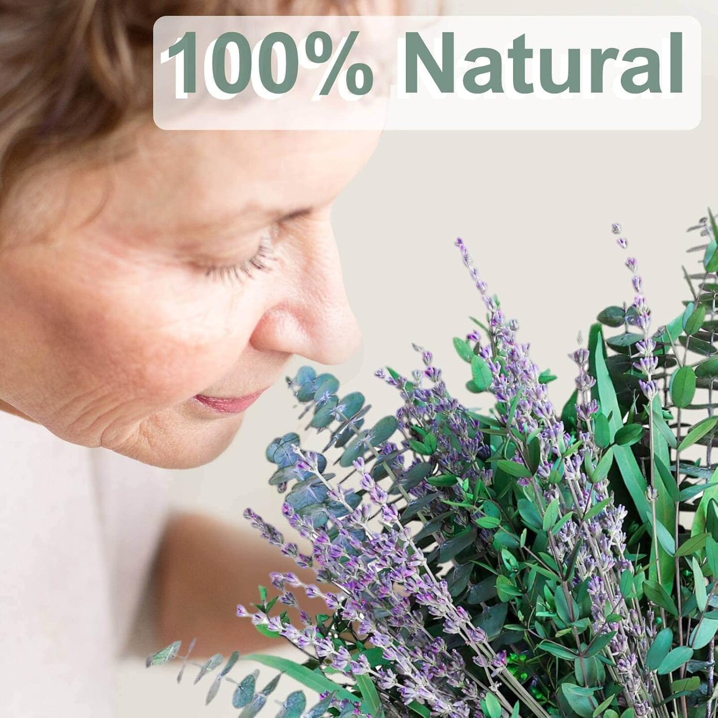 65 Pcs Mix Dried Eucalyptus Stems &#x26; Lavender Bundle for Shower, 17&#x22; Natural Real Preserved Eucalyptus Leaves Greenery, Lavender for Hanging Shower Plants, Flower Arrangements, Vase Decor