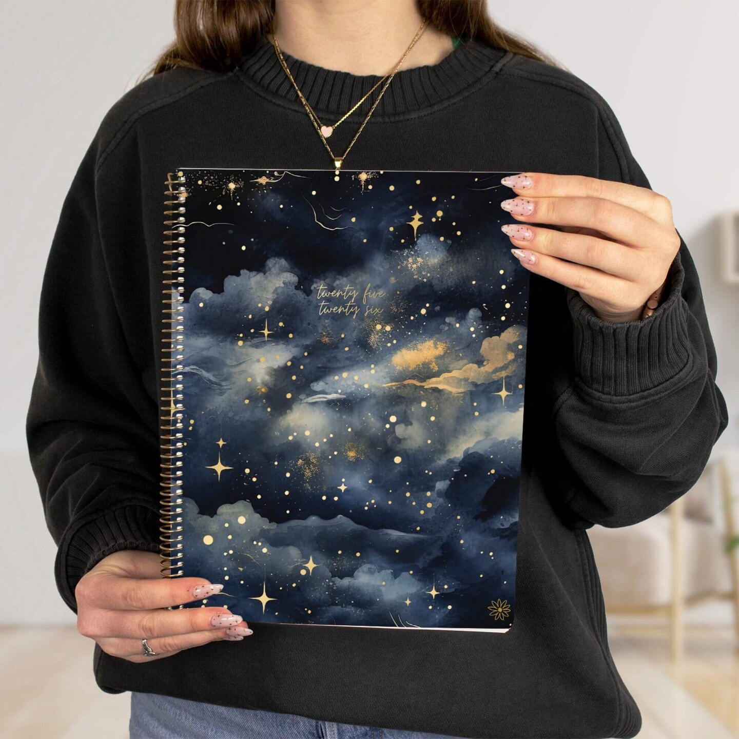 bloom daily planners 2025-26 Academic Planner, Soft Cover, 8.5" x 11", Midnight Sky