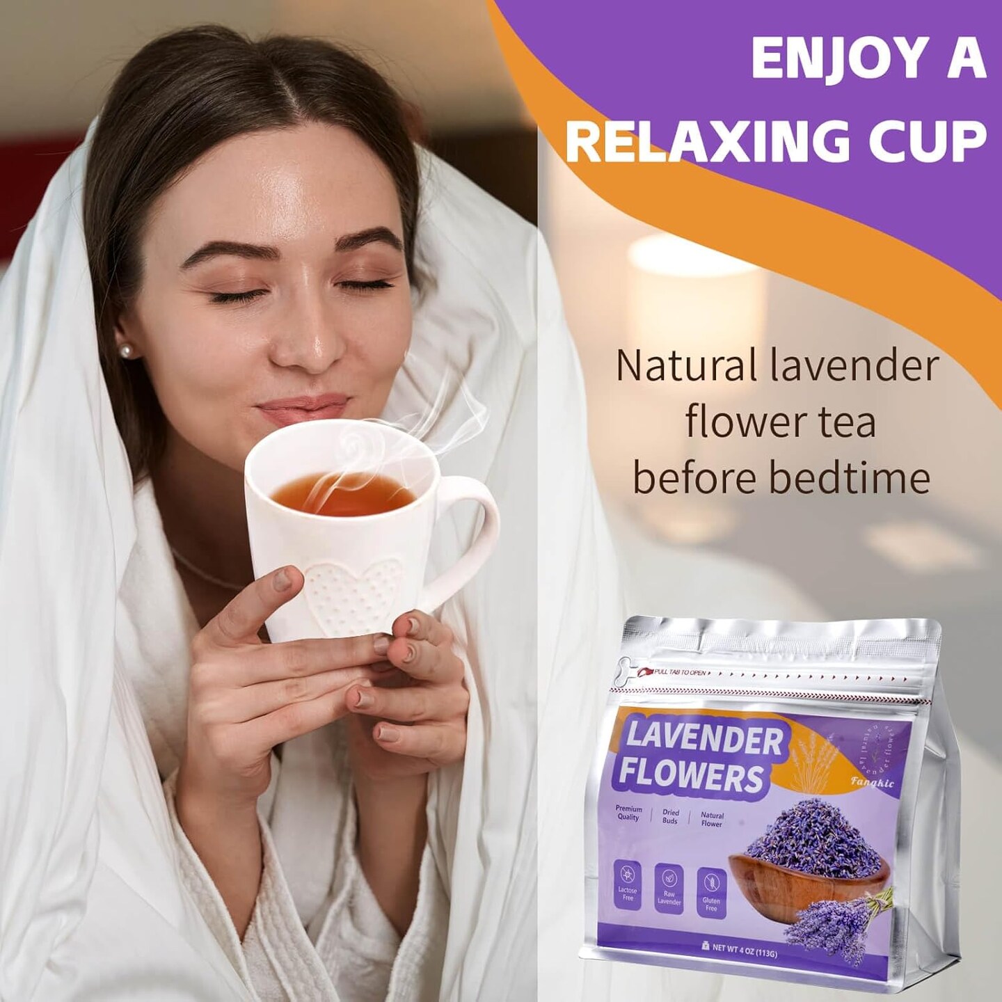 Dried Culinary Lavender Flowers - Food Grade Lavender Buds(4 oz), for Tea, Baking, Potpourri, Home Fragrance &#x26; Sachets, Edible Flowers - Gluten Free