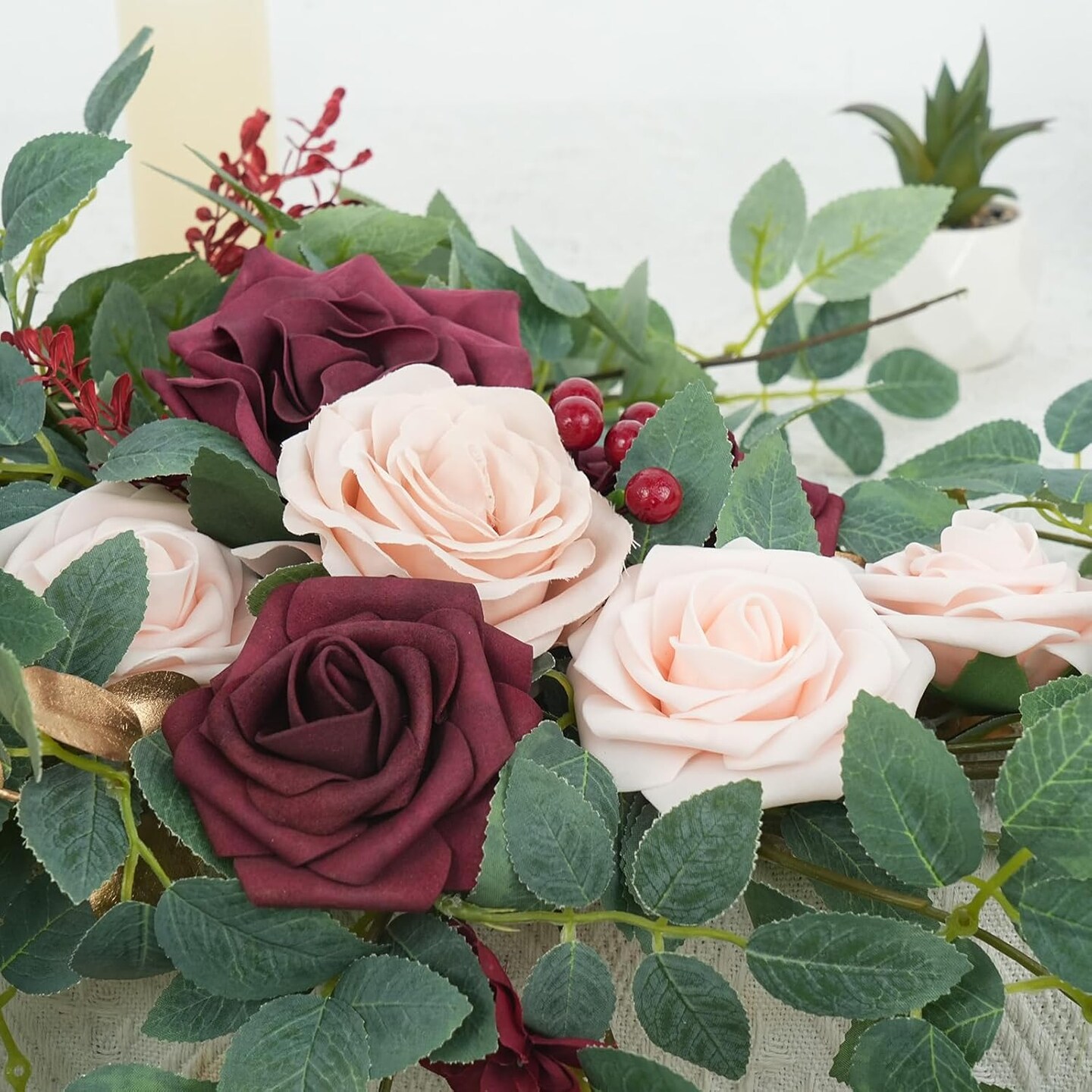 2pcs Artificial Flower Garland Floral Swags
