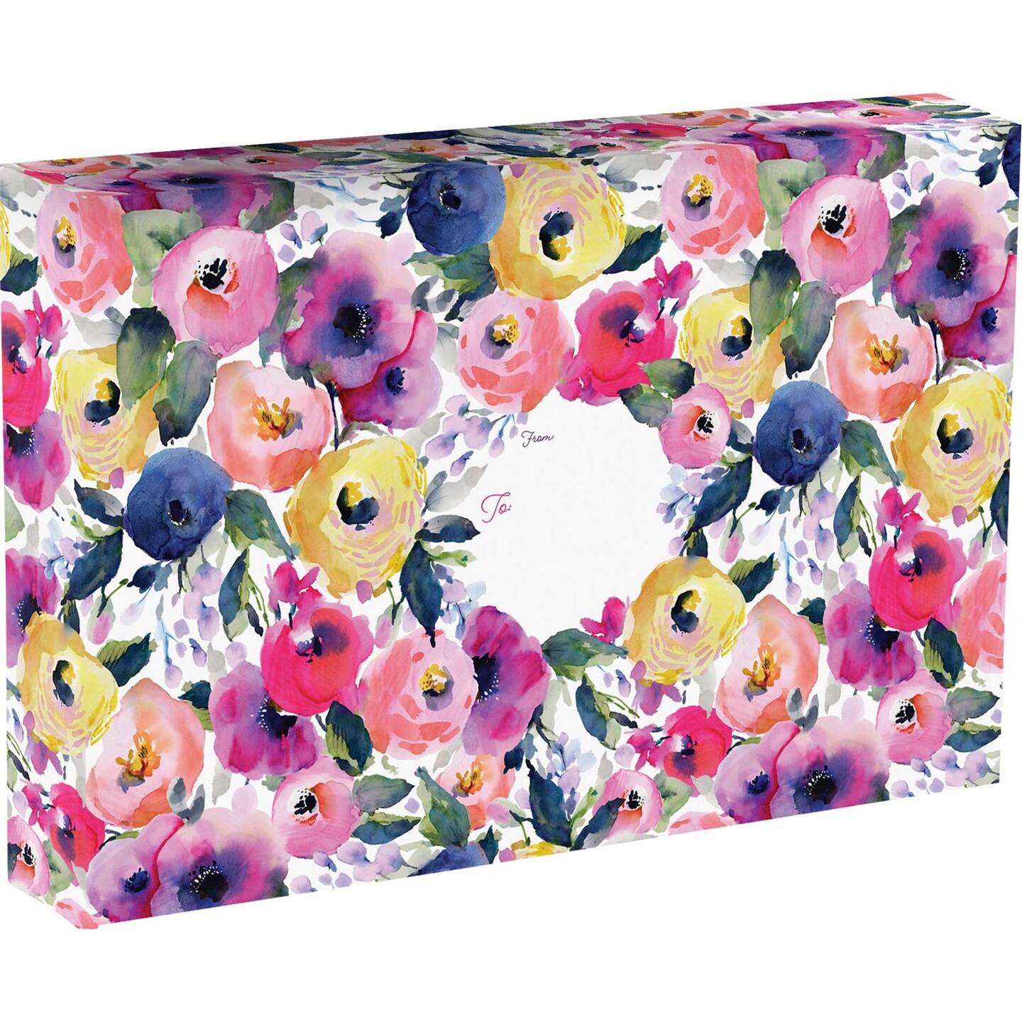 Pack/6: Watercolor Flowers Theme Mailing Box - 18 x 3 x 12&#x22;